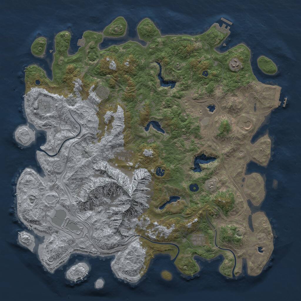 Rust Map: Procedural Map, Size: 5000, Seed: 916283741, 15 Monuments