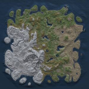 Thumbnail Rust Map: Procedural Map, Size: 5000, Seed: 916283741, 15 Monuments