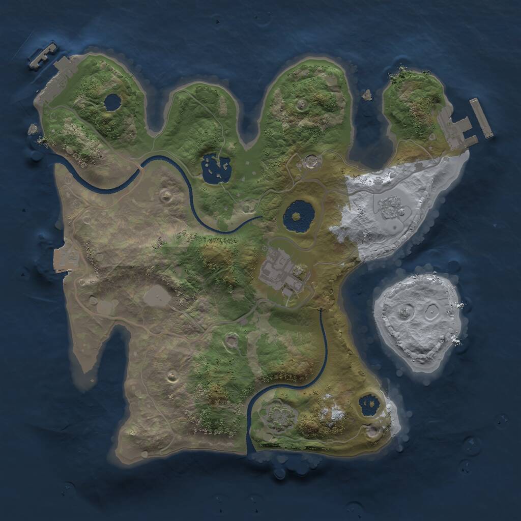 Rust Map: Procedural Map, Size: 2500, Seed: 294714536, 8 Monuments