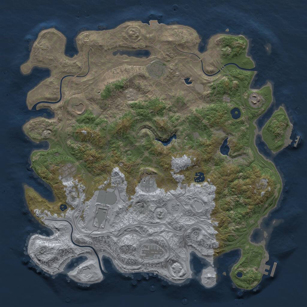 Rust Map: Procedural Map, Size: 4250, Seed: 809214611, 15 Monuments