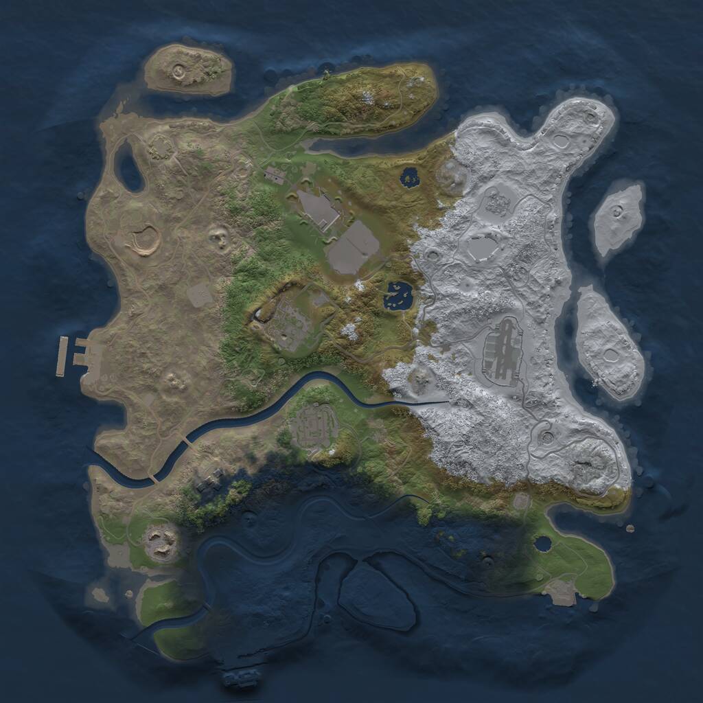 Rust Map: Procedural Map, Size: 3500, Seed: 1738735693, 16 Monuments