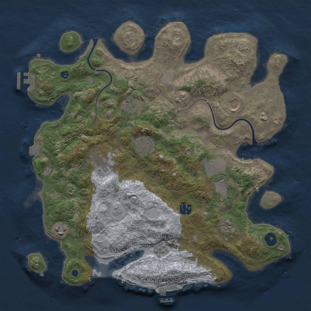 Rust Map: Procedural Map, Size: 3750, Seed: 202410181, 15 Monuments