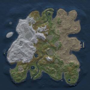 Thumbnail Rust Map: Procedural Map, Size: 3500, Seed: 1393120883, 13 Monuments