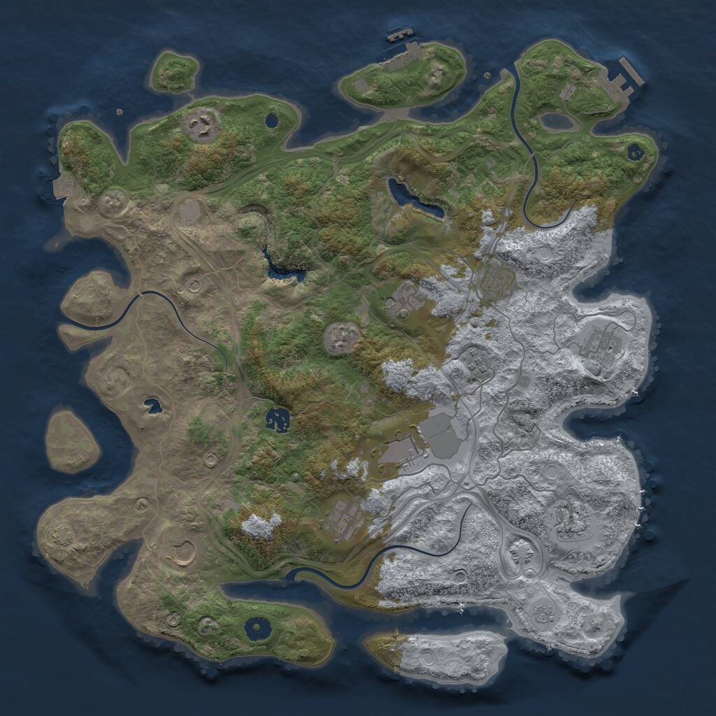 Rust Map: Procedural Map, Size: 4250, Seed: 1499914155, 16 Monuments