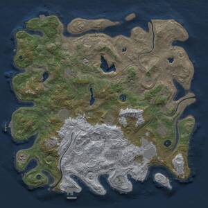 Thumbnail Rust Map: Procedural Map, Size: 4500, Seed: 1085367034, 16 Monuments