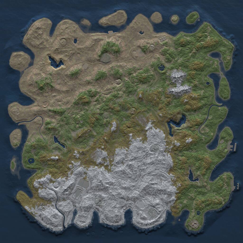 Rust Map: Procedural Map, Size: 6000, Seed: 632259, 17 Monuments