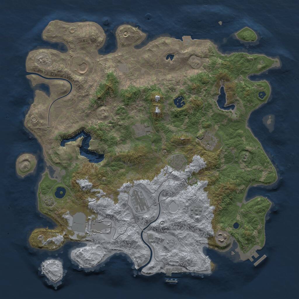 Rust Map: Procedural Map, Size: 4000, Seed: 8390125, 14 Monuments