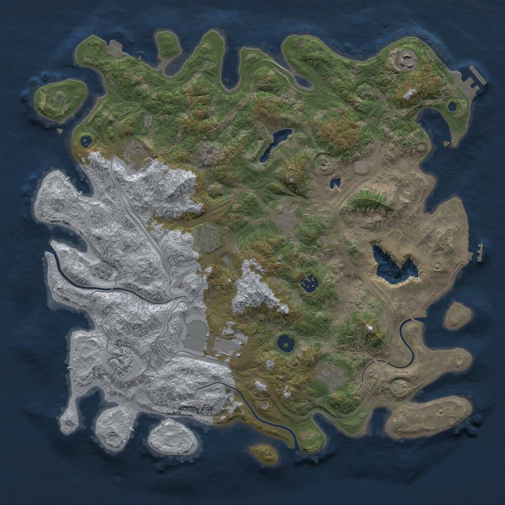 Rust Map: Procedural Map, Size: 4400, Seed: 893209, 15 Monuments