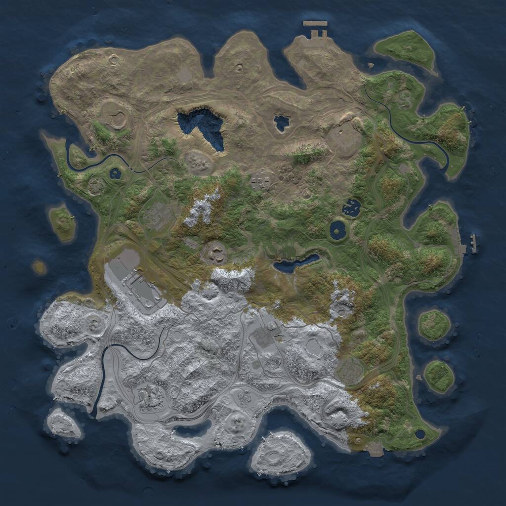 Rust Map: Procedural Map, Size: 4250, Seed: 202067837, 16 Monuments