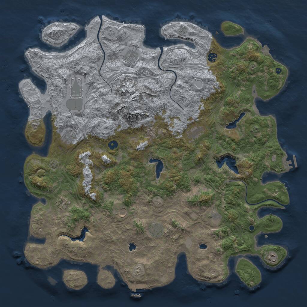 Rust Map: Procedural Map, Size: 5000, Seed: 926259, 17 Monuments