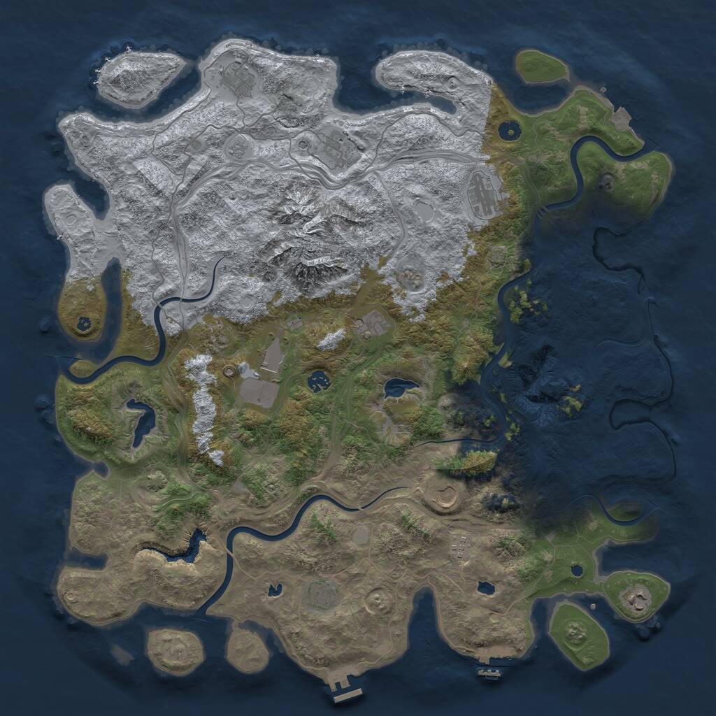 Rust Map: Procedural Map, Size: 5000, Seed: 926259, 17 Monuments