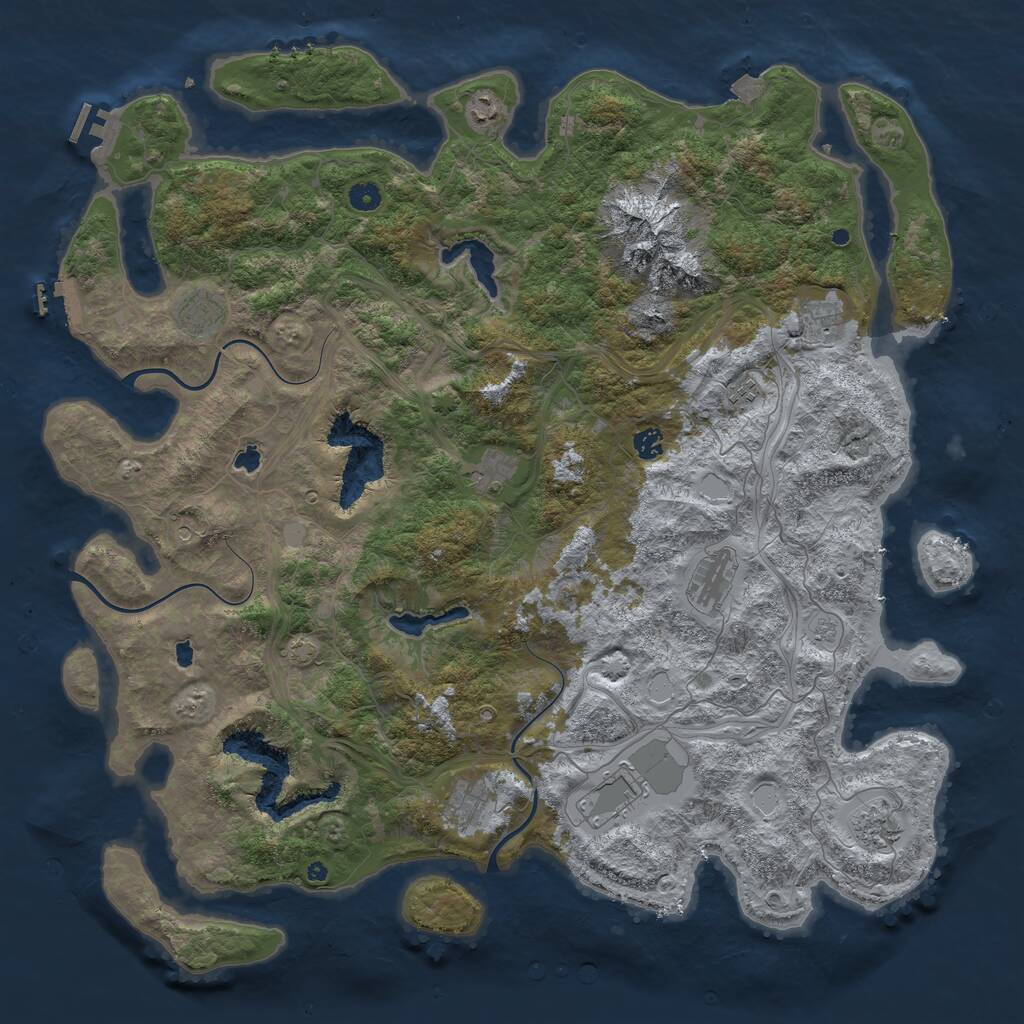 Rust Map: Procedural Map, Size: 5000, Seed: 93357049, 16 Monuments