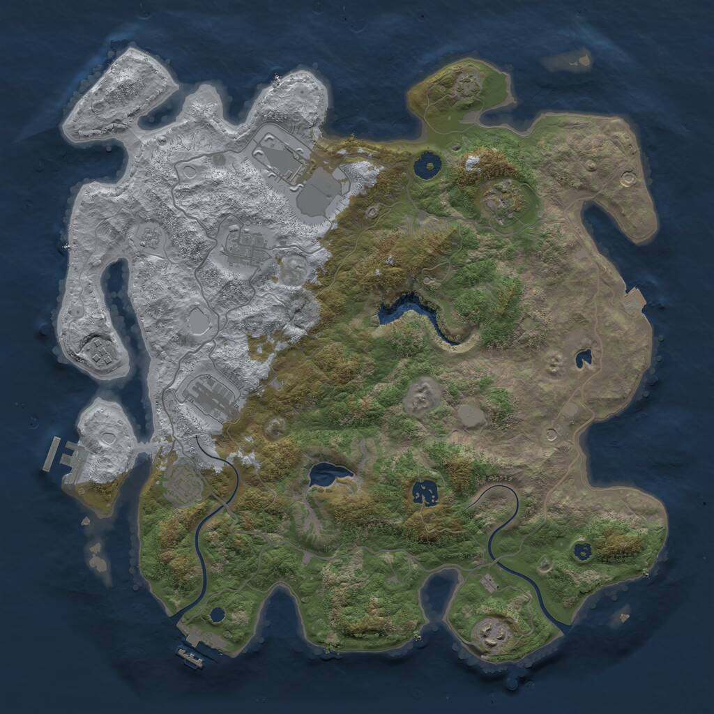 Rust Map: Procedural Map, Size: 4000, Seed: 2547806, 14 Monuments