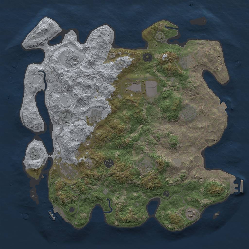 Rust Map: Procedural Map, Size: 4000, Seed: 2547806, 18 Monuments