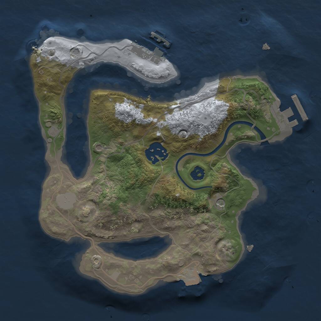 Rust Map: Procedural Map, Size: 2300, Seed: 492384779, 5 Monuments