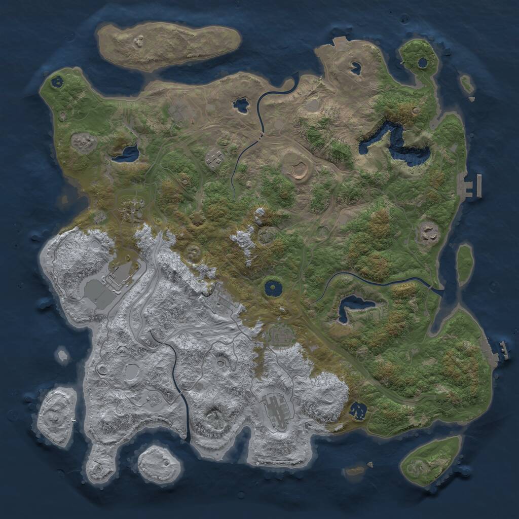 Rust Map: Procedural Map, Size: 4500, Seed: 745896, 16 Monuments