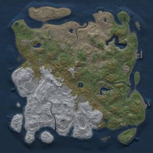 Thumbnail Rust Map: Procedural Map, Size: 4500, Seed: 745896, 16 Monuments