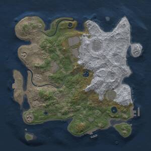 Thumbnail Rust Map: Procedural Map, Size: 3500, Seed: 1242885070, 13 Monuments