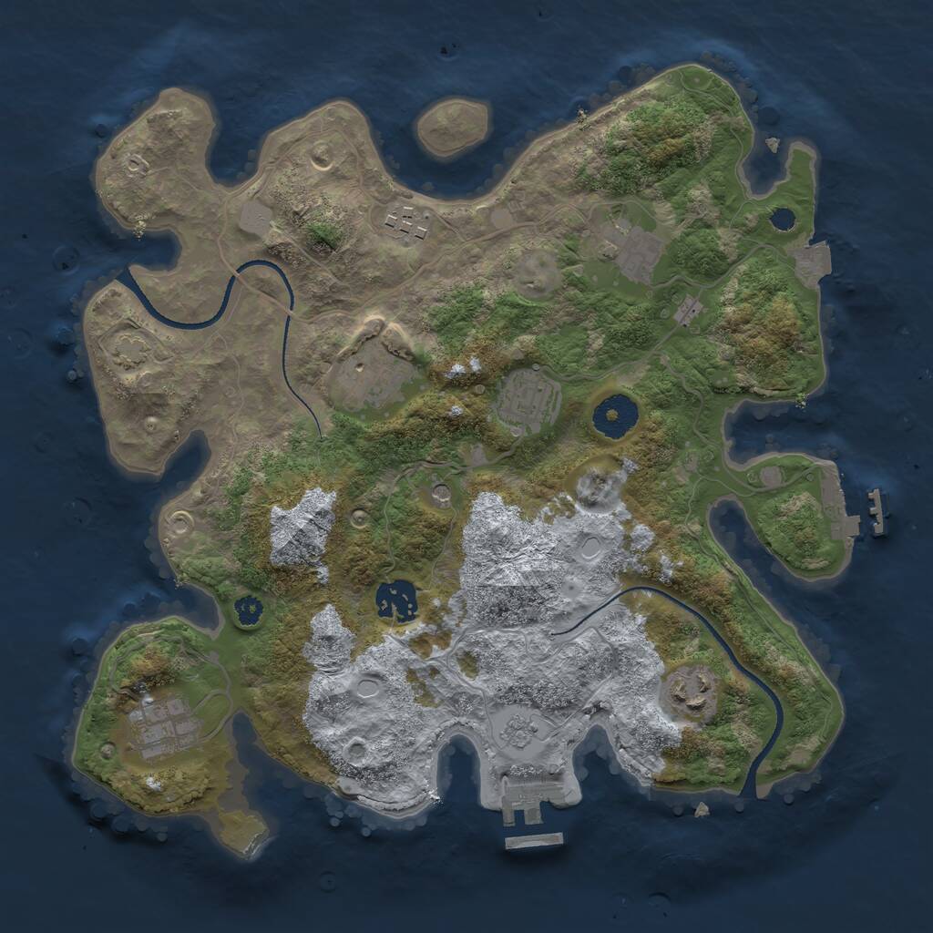 Rust Map: Procedural Map, Size: 3250, Seed: 1976055348, 13 Monuments