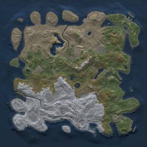 Thumbnail Rust Map: Procedural Map, Size: 4250, Seed: 100050, 15 Monuments