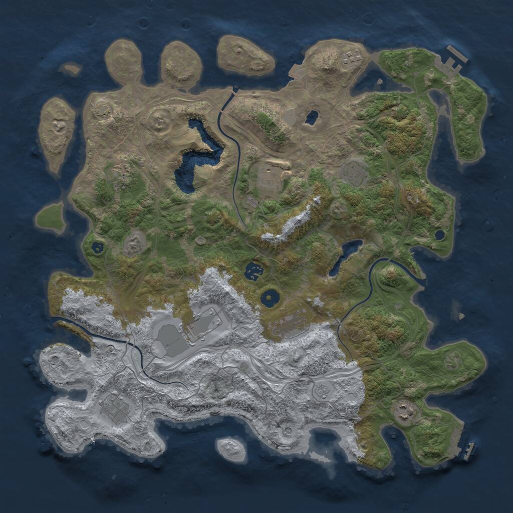 Rust Map: Procedural Map, Size: 4250, Seed: 100050, 15 Monuments