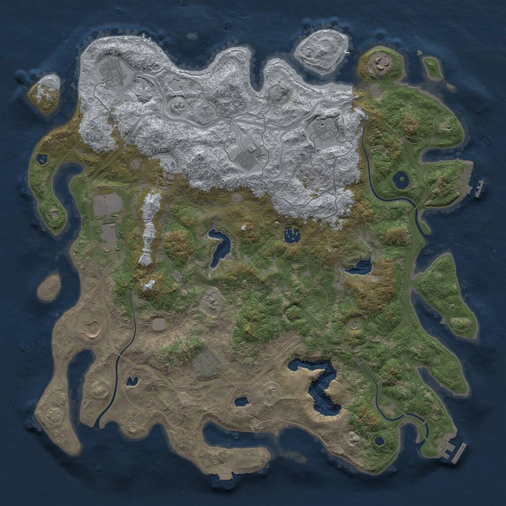 Rust Map: Procedural Map, Size: 4500, Seed: 979516550, 16 Monuments