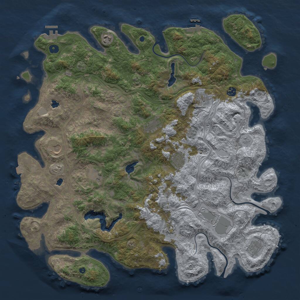 Rust Map: Procedural Map, Size: 4800, Seed: 10172024, 17 Monuments