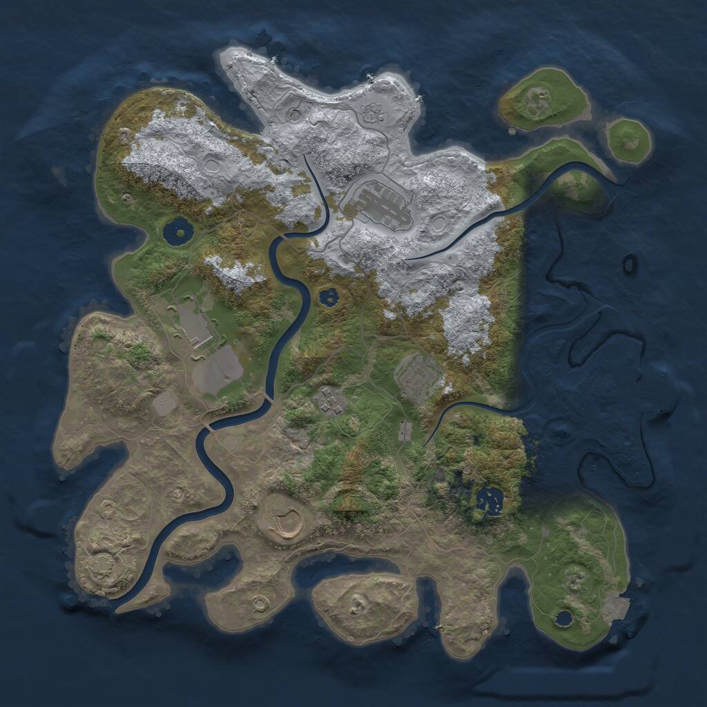Rust Map: Procedural Map, Size: 3698, Seed: 4518104, 11 Monuments