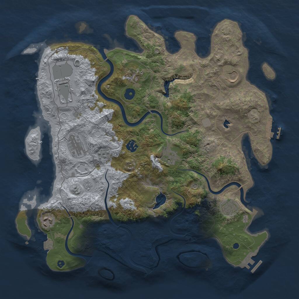 Rust Map: Procedural Map, Size: 4000, Seed: 1710941931, 15 Monuments