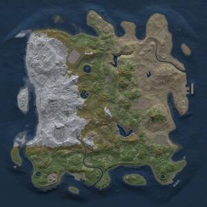 Thumbnail Rust Map: Procedural Map, Size: 4000, Seed: 1710941931, 13 Monuments