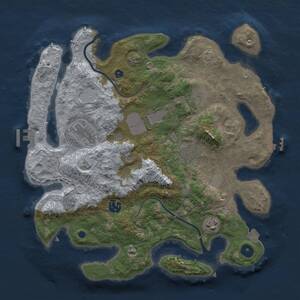 Thumbnail Rust Map: Procedural Map, Size: 3500, Seed: 8677868, 13 Monuments