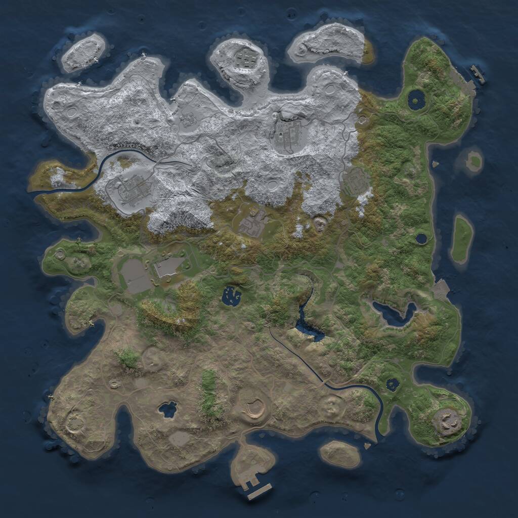 Rust Map: Procedural Map, Size: 4000, Seed: 1721774753, 15 Monuments