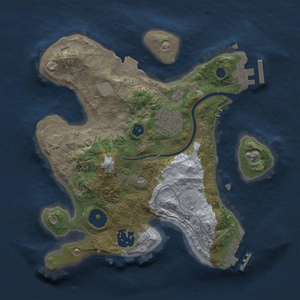 Rust Map: Procedural Map, Size: 2500, Seed: 5645213, 8 Monuments