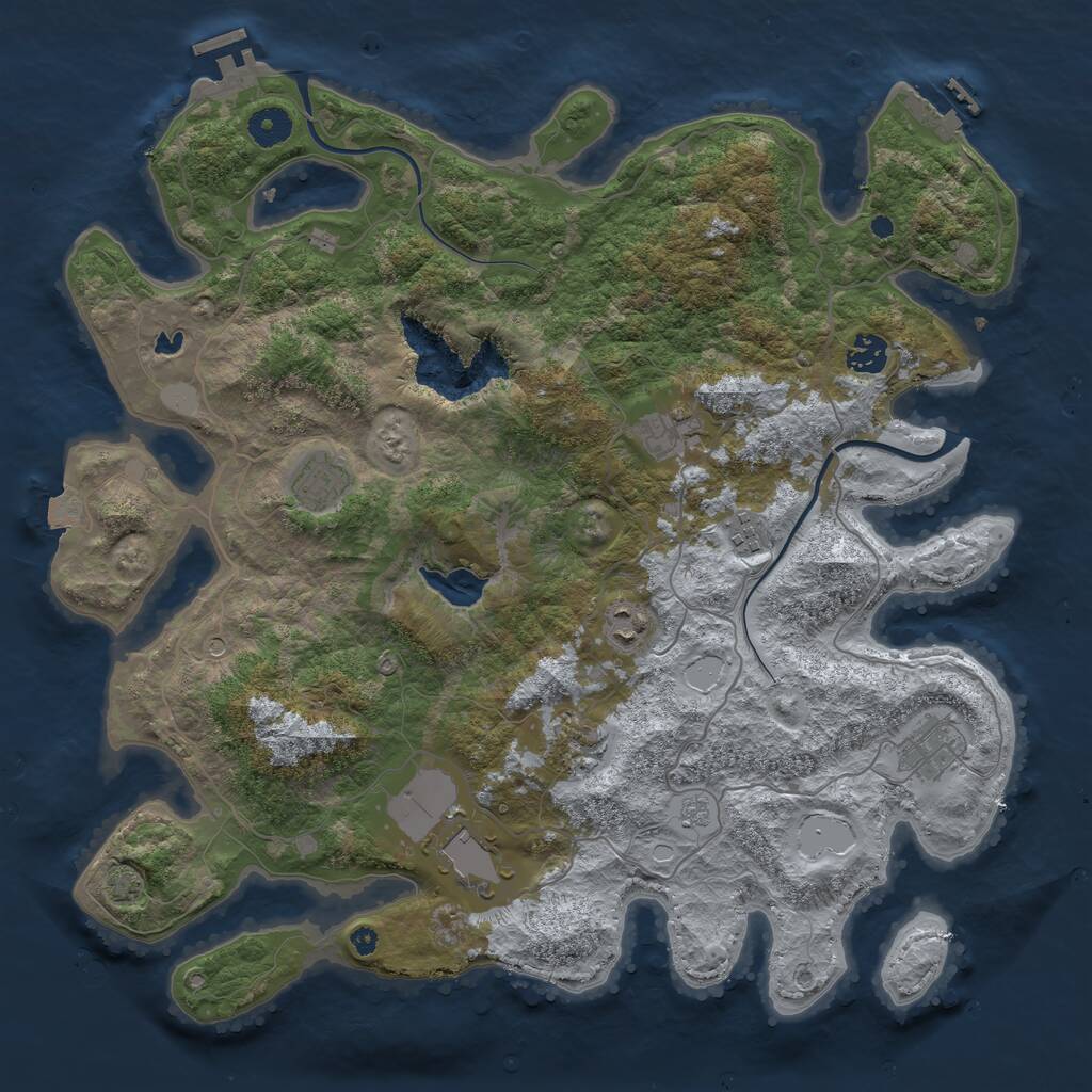 Rust Map: Procedural Map, Size: 4000, Seed: 18102024, 14 Monuments