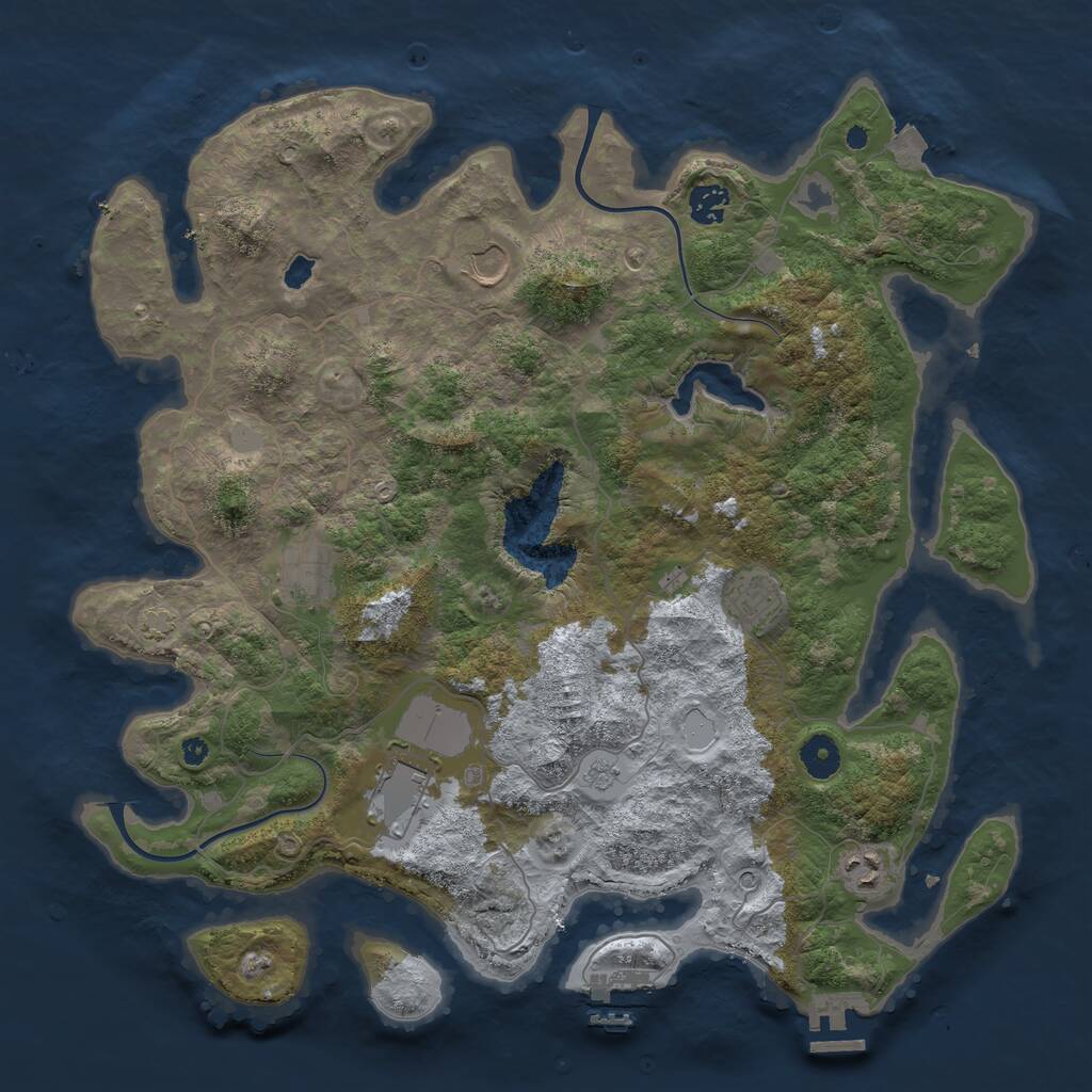 Rust Map: Procedural Map, Size: 4000, Seed: 2121234, 12 Monuments