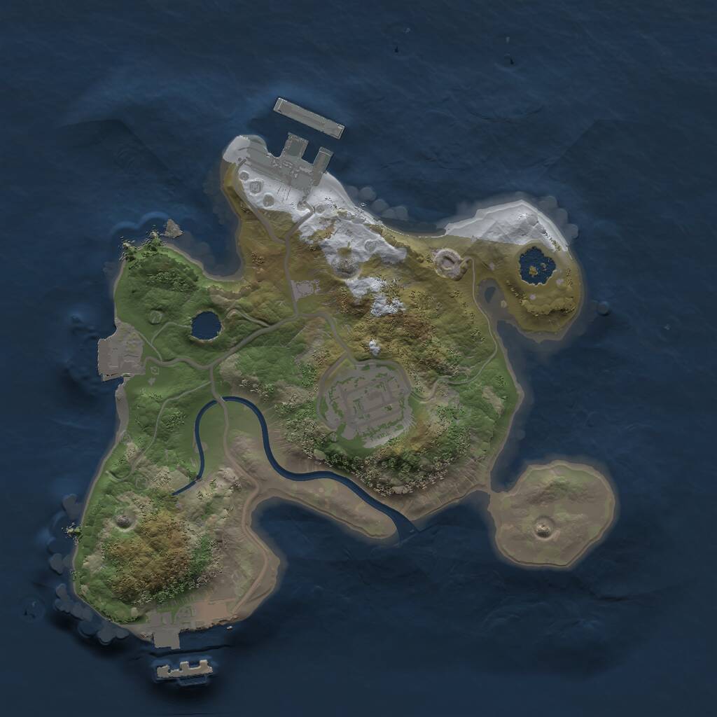 Rust Map: Procedural Map, Size: 2000, Seed: 27042010, 4 Monuments