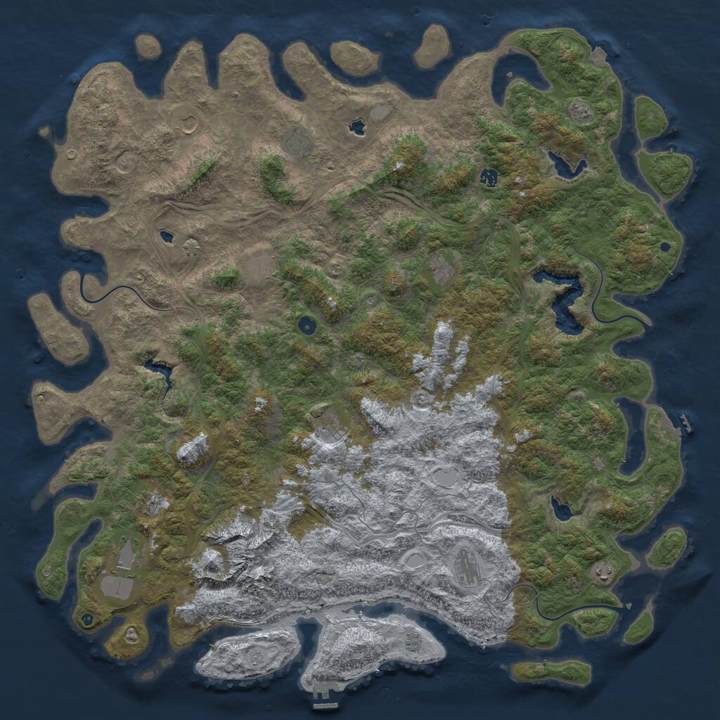 Rust Map: Procedural Map, Size: 6000, Seed: 339534142, 17 Monuments