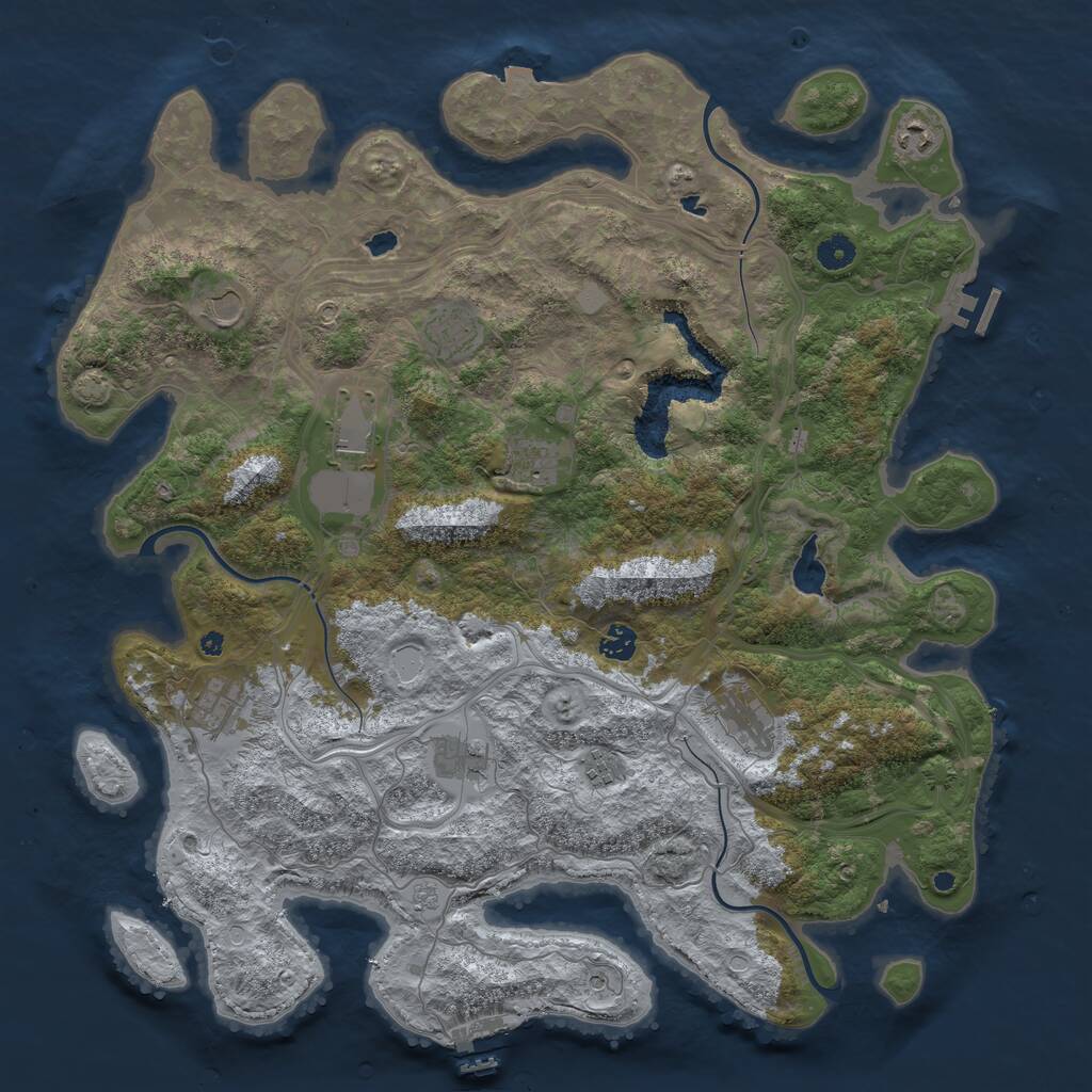 Rust Map: Procedural Map, Size: 4500, Seed: 314519231, 16 Monuments