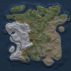 Thumbnail Rust Map: Procedural Map, Size: 3500, Seed: 1739400341, 12 Monuments