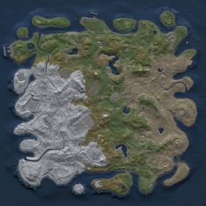 Thumbnail Rust Map: Procedural Map, Size: 4500, Seed: 137741533, 16 Monuments