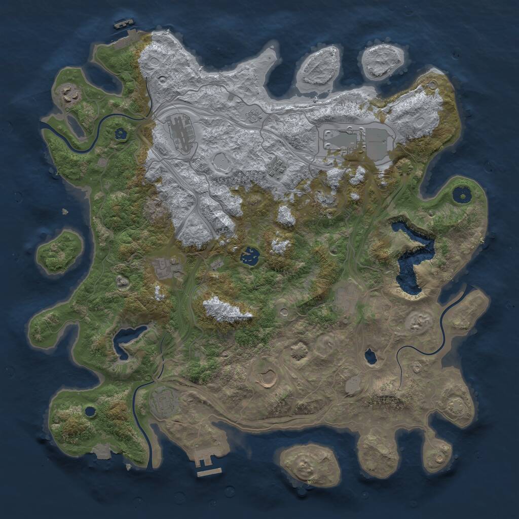 Rust Map: Procedural Map, Size: 4250, Seed: 65418442, 16 Monuments