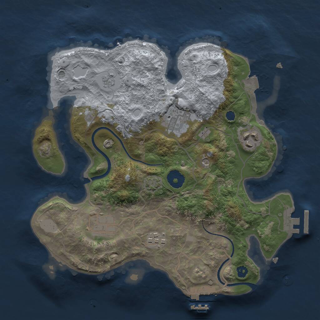 Rust Map: Procedural Map, Size: 2750, Seed: 2013404516, 10 Monuments