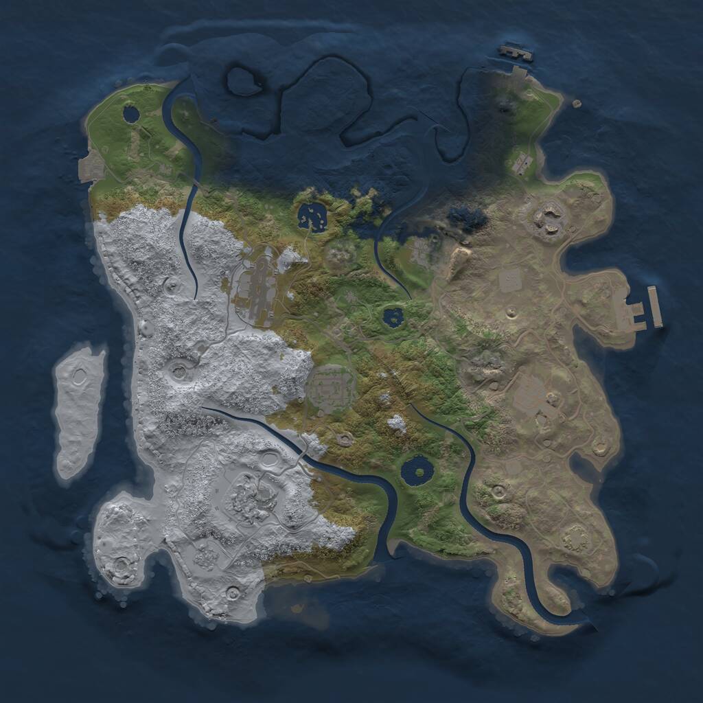 Rust Map: Procedural Map, Size: 3400, Seed: 779699744, 13 Monuments