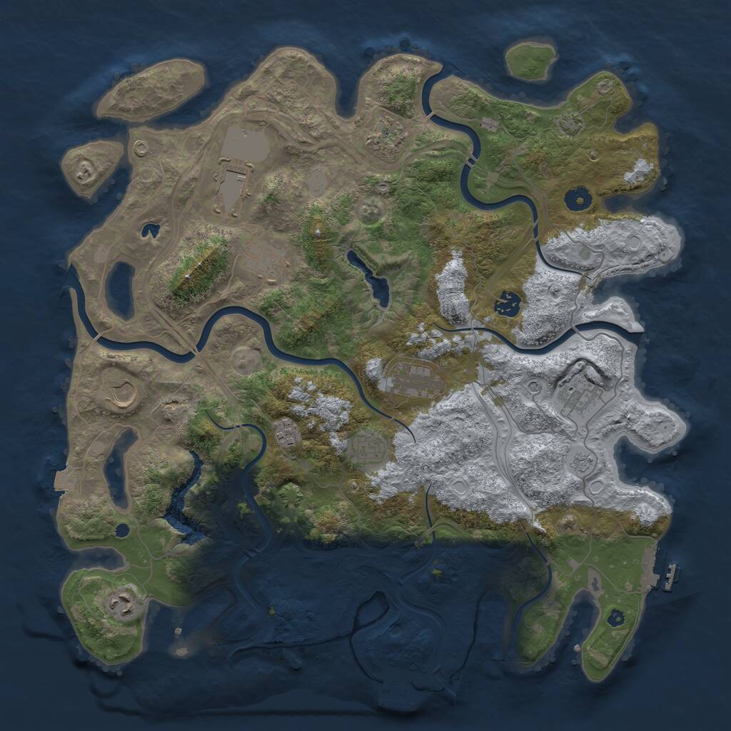 Rust Map: Procedural Map, Size: 4250, Seed: 234637378, 16 Monuments
