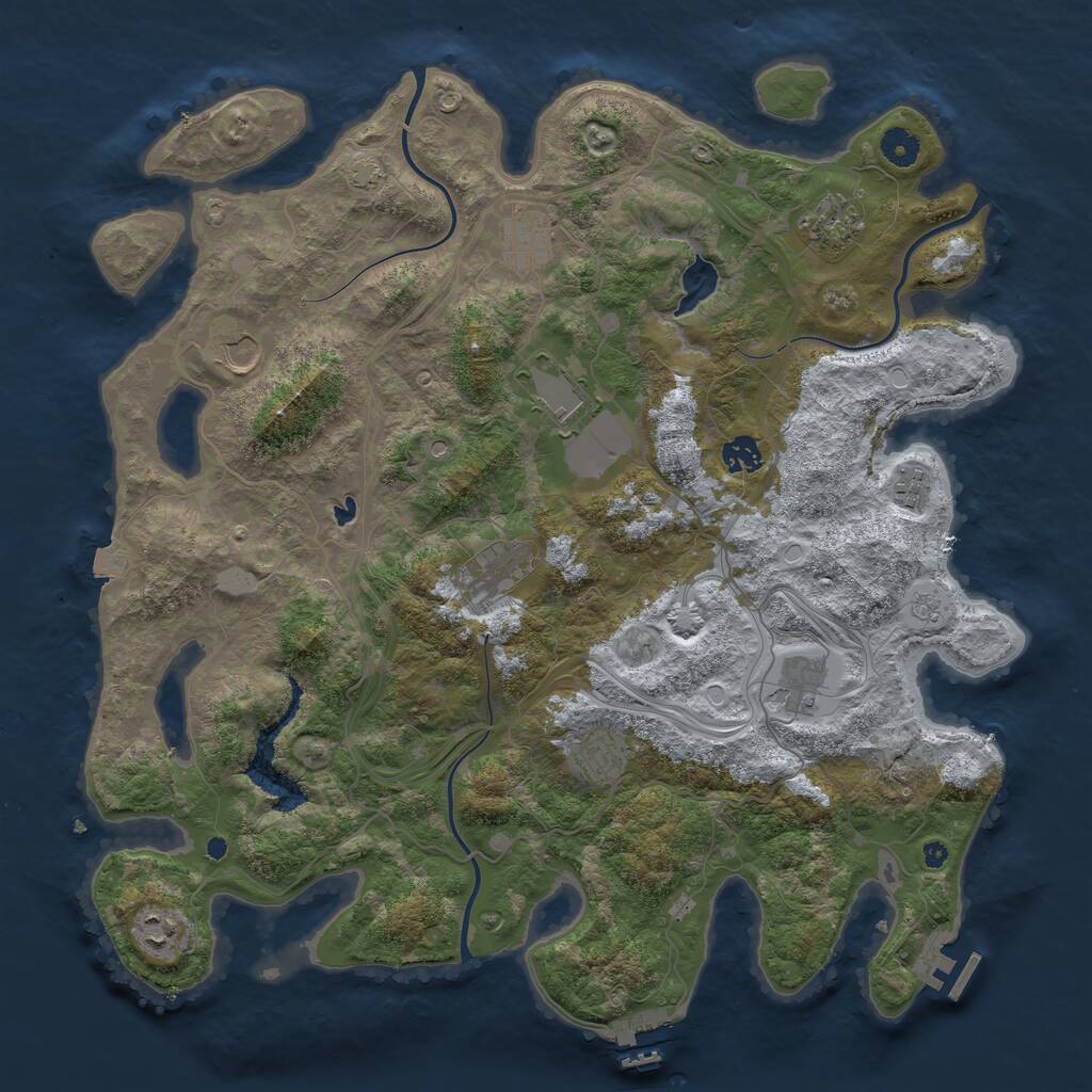 Rust Map: Procedural Map, Size: 4250, Seed: 234637378, 16 Monuments