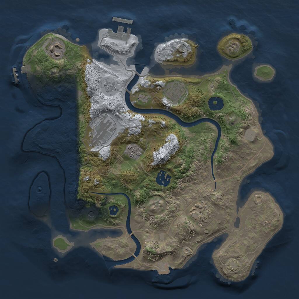 Rust Map: Procedural Map, Size: 3000, Seed: 531527763, 12 Monuments