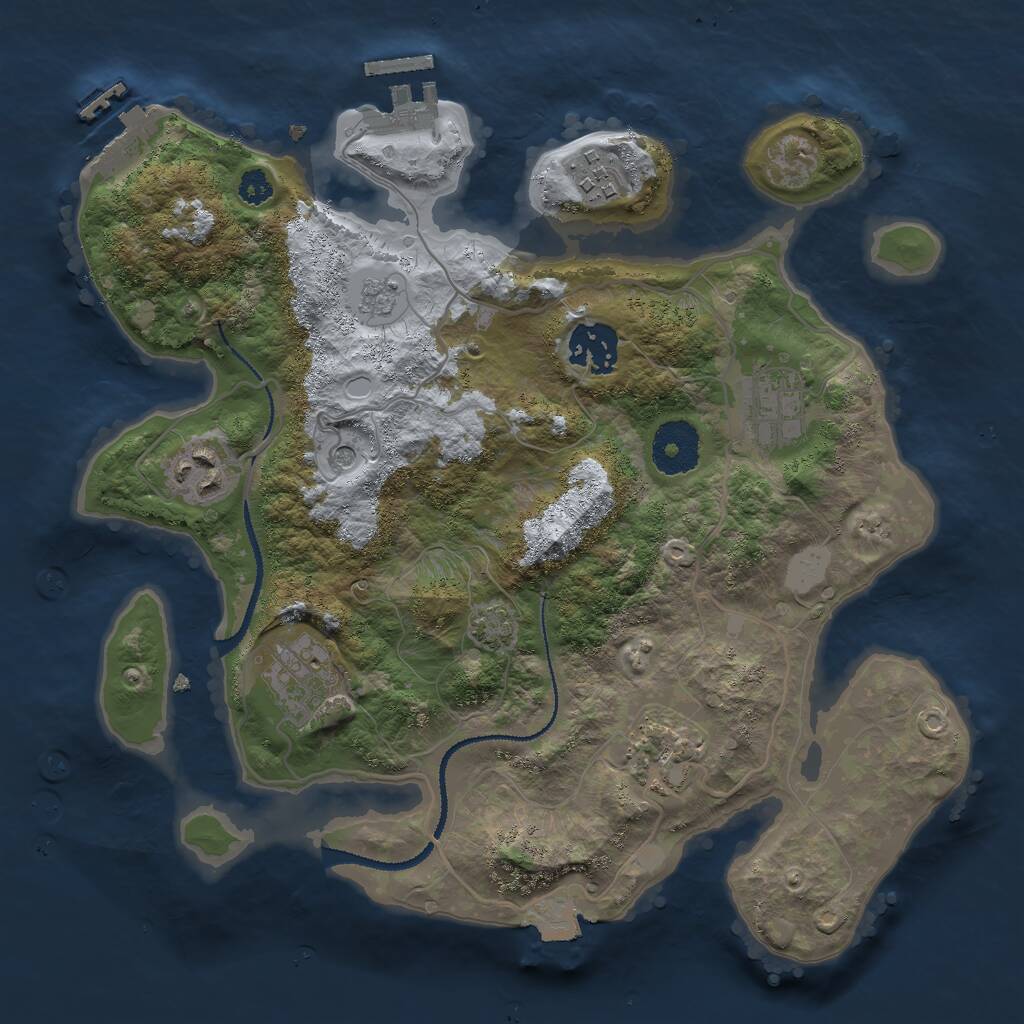 Rust Map: Procedural Map, Size: 3000, Seed: 531527763, 12 Monuments