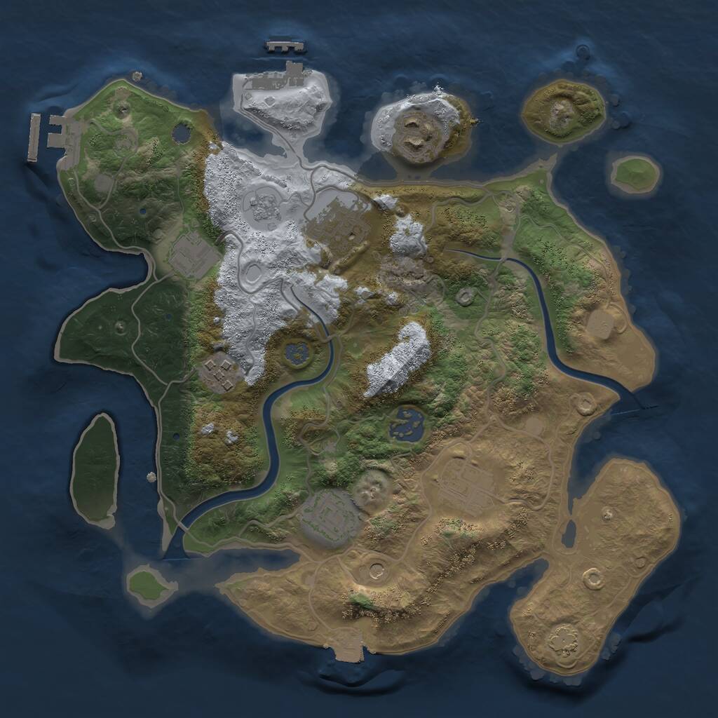 Rust Map: Procedural Map, Size: 3000, Seed: 531527763, 14 Monuments