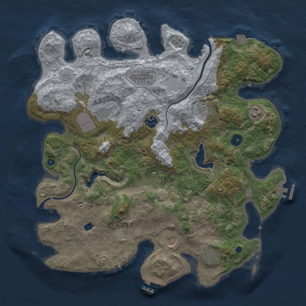 Rust Map: Procedural Map, Size: 4000, Seed: 849567562, 14 Monuments