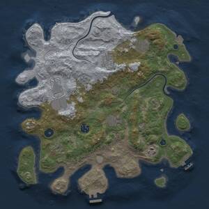 Thumbnail Rust Map: Procedural Map, Size: 3500, Seed: 1549062883, 14 Monuments